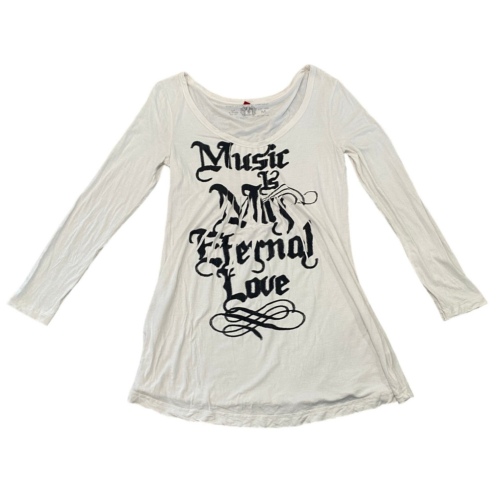 EDC Music Is My Eternal Love Y2K Long Sleeve Top Women's M